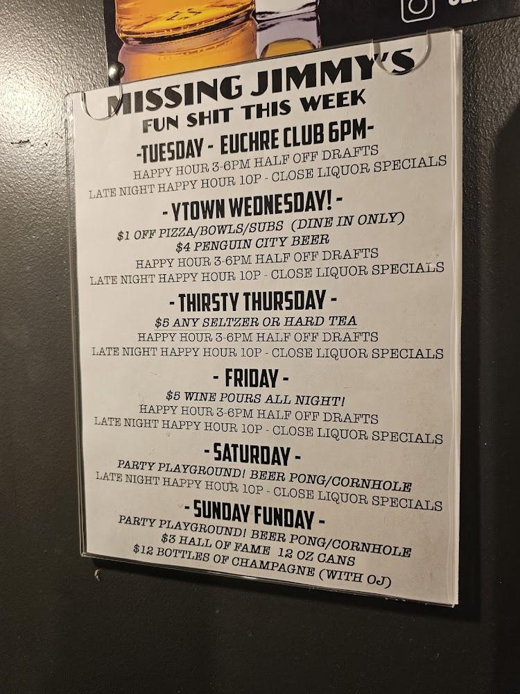 Missing Jimmy's Menu image 3
